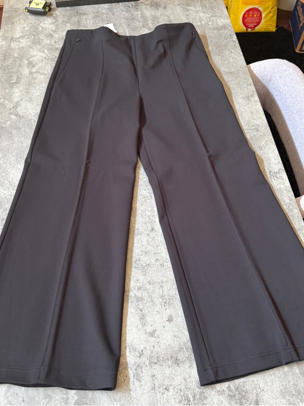 NWT LOFT Wide Leg Ponte pull-on pants in Black XL